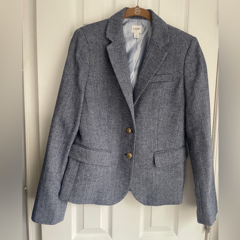 J. Crew Tweed Blazer in Navy Size 4
